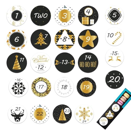Zahlenaufkleber für Adventskalender, 24 Tage Countdown-Etiketten mit Marker | Dekoration für Weihnachtsfeiern, Grußkarten, Schachteln | Personalisierung Zahlenaufkleber für Adventskalender, 24 Tage Countdown-Etiketten mit Marker | Dekoration für Weihnachtsfeiern, Grußkarten, Schachteln | Personalisierung von Opvonxeh