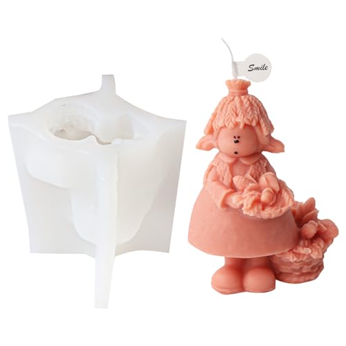 OralGos 3D-Mädchen-Form für Kerzen, Aromatherapie, Seife, Harz, Epoxidharz, Gips, Ornament für Geburtstage und Festivals von OralGos
