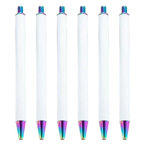 OralGos Druckkugelschreiber, blanko, Wärmeübertragungs-Kugelschreiber für Volldruck, Sublimationsstift, blanko, 6 Stück von OralGos