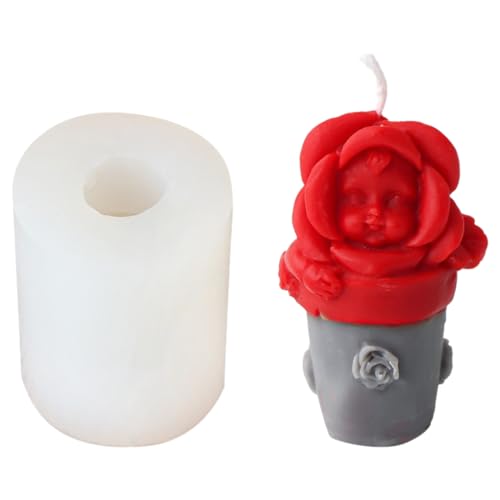 OralGos Einfach zu verwendende Silikonformen für schöne Baby-Blumentopf-Kerzen, schöne 3D-Silikonform für Projekte von OralGos