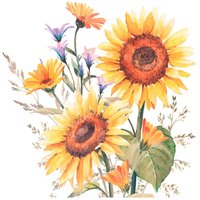 Serviette "Sunflowers" - 20 Stück von Orange