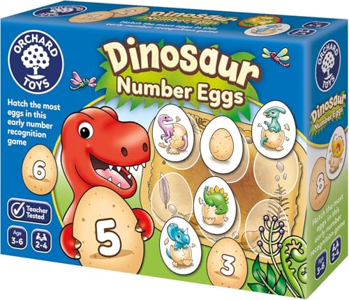 Orchard Toys Dinosaurier-Zahlen-Eier, Zahlen und Zählen für Kinder, Lernspiel für Dinosaurier-Fans im Alter von 3–6 Jahren, Grün, Blau, Gelb, Braun Orchard Toys Dinosaurier-Zahlen-Eier, Zahlen und Zählen für Kinder, Lernspiel für Dinosaurier-Fans im Alter von 3–6 Jahren, Grün, Blau, Gelb, Braun von Orchard Toys
