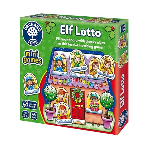 Orchard Toys Elf Lotto Mini Spiel Klein und Kompakt Reisespiel Lustiges Festliches Spiel Für Alter 3-6 Jahre Lernspiel Spielzeug Orchard Toys Elf Lotto Mini Spiel Klein und Kompakt Reisespiel Lustiges Festliches Spiel Für Alter 3-6 Jahre Lernspiel Spielzeug von Orchard Toys