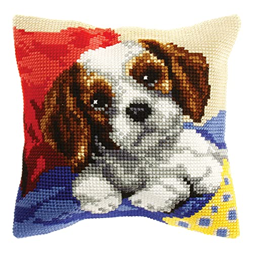Orchidea Cross Stitch Dog Cushion Kit Kreuzstich-Set für Hundekissen, Doggy, 40 x 40 cm Orchidea Cross Stitch Dog Cushion Kit Kreuzstich-Set für Hundekissen, Doggy, 40 x 40 cm von Orchidea