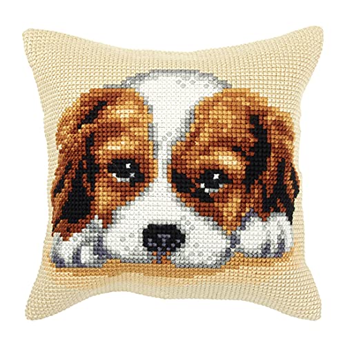 Orchidea Cross Stitch Dog Cushion Kit Kreuzstich-Set für Hundekissen, Hund 1, 40 x 40 cm Orchidea Cross Stitch Dog Cushion Kit Kreuzstich-Set für Hundekissen, Hund 1, 40 x 40 cm von Orchidea