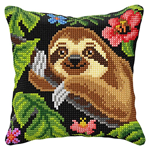 Orchidea Cross Stitch: Cushion Kit Kreuzstich-Set für Kissen, Faultier, 40 x 40 cm Orchidea Cross Stitch: Cushion Kit Kreuzstich-Set für Kissen, Faultier, 40 x 40 cm von Orchidea