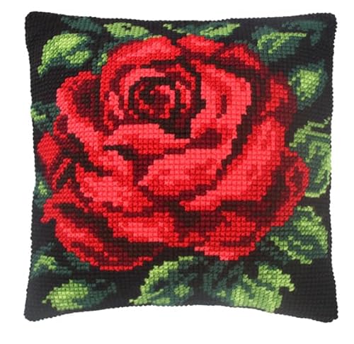 Orchidea Kreuzstich-Set, Kissen: rote Rose mit schwarzem Hintergrund, 40 x 40 cm, Fertigkeitsstufe: mittel, nur Handwäsche Orchidea Kreuzstich-Set, Kissen: rote Rose mit schwarzem Hintergrund, 40 x 40 cm, Fertigkeitsstufe: mittel, nur Handwäsche von Orchidea