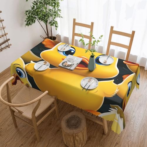 Rechteckige Tischdecke, 137,2 x 182,9 cm, niedliches Enten-Tiermuster, Polyester-Tischdecken, waschbar, Stoff, Tischdecke für Esstisch, wasserabweisend, Outdoor-Tischdecke Rechteckige Tischdecke, 137,2 x 182,9 cm, niedliches Enten-Tiermuster, Polyester-Tischdecken, waschbar, Stoff, Tischdecke für Esstisch, wasserabweisend, Outdoor-Tischdecke von OrcoW