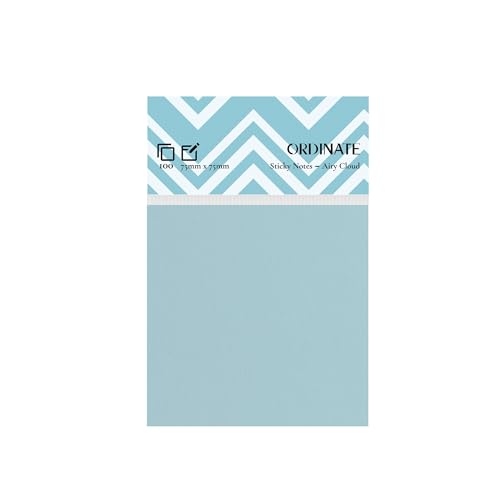Ordinate Sticky Notes, Haftnotizen Klebezettel 12 Packungen Palette Collection, Aesthetic Notizzettel für Schreibwaren Wochenplaner 100 Blatt/pads, post it To-do-Lisen (Airy Cloud, 75mm x75mm) von Ordinate