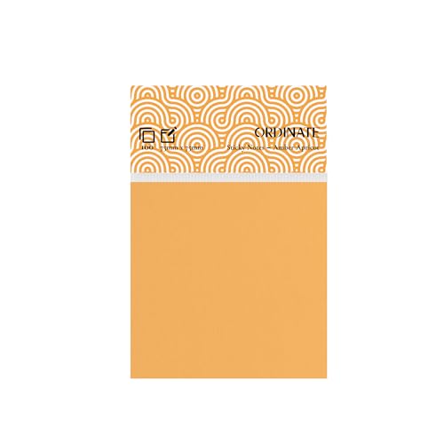 Ordinate Sticky Notes, Haftnotizen Klebezettel 12 Packungen Palette Collection, Aesthetic Notizzettel für Schreibwaren Wochenplaner 100 Blatt/pads, post it To-do-Lisen (Amber Apricot, 75mm x75mm) von Ordinate