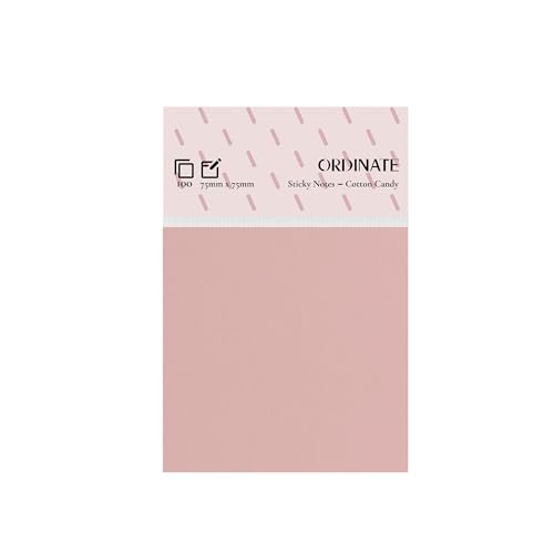 Ordinate Sticky Notes, Haftnotizen Klebezettel 12 Packungen Palette Collection, Aesthetic Notizzettel für Schreibwaren Wochenplaner 100 Blatt/pads, post it To-do-Lisen (Cotton Candy, 75mm x75mm) von Ordinate