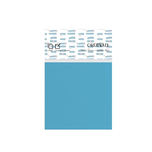 Ordinate Sticky Notes, Haftnotizen Klebezettel 12 Packungen Palette Collection, Aesthetic Notizzettel für Schreibwaren Wochenplaner 100 Blatt/pads, post it To-do-Lisen (Feather Blue, 75mm x75mm) von Ordinate