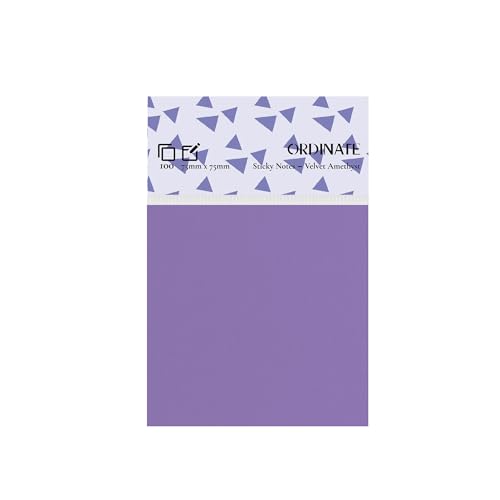 Ordinate Sticky Notes, Haftnotizen Klebezettel 12 Packungen Palette Collection, Aesthetic Notizzettel für Schreibwaren Wochenplaner 100 Blatt/pads, post it To-do-Lisen (Velvet Amethyst, 75mm x 75mm) von Ordinate
