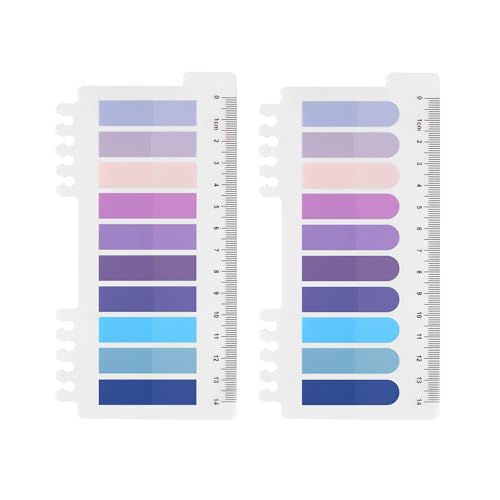 Ordinate Transparente Haftnotizen, Haftstreifen Plastik, Haftmarker, Page Marker, Klebezettel set, planner, sticky notes, Book Tabs, Lesezeichen schule (C-400 Stück Mystic Purple Collection-2 Stil) von Ordinate