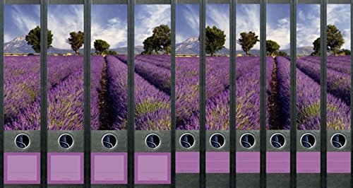 10er Set breite & schmale Ordnerrücken Provence Lavendel Aufkleber Etiketten Deko 444 605 von Ordnerrücken Set