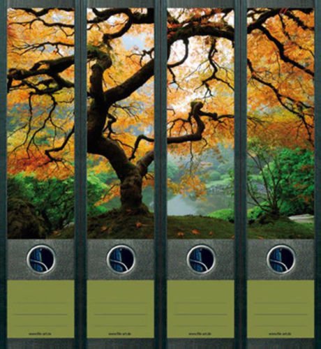 4er Set Ordnerrücken für breite Ordner Ahornbaum Baum Herbst Ordner Aufkleber Etiketten Deko 467 von Ordnerrücken breit
