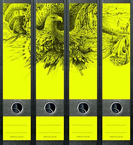 4er Set Ordnerrücken für breite Ordner Neon Gelb Adler Eagle Ordner Aufkleber Etiketten Deko NA004 4er Set Ordnerrücken für breite Ordner Neon Gelb Adler Eagle Ordner Aufkleber Etiketten Deko NA004 von Ordnerrücken breit