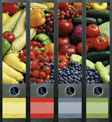 Ordnerrücken breit 4er Set Ordner Obst Banane Erdbeere Aufkleber Etiketten Deko 439 Ordnerrücken breit 4er Set Ordner Obst Banane Erdbeere Aufkleber Etiketten Deko 439 von Ordnerrücken breit