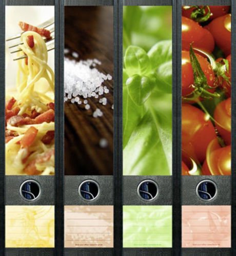 Ordnerrücken breit 4er Set Ordner Obst Nudeln Essen Food Aufkleber Etiketten Deko 422 Ordnerrücken breit 4er Set Ordner Obst Nudeln Essen Food Aufkleber Etiketten Deko 422 von Ordnerrücken breit
