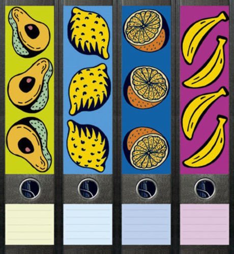 Ordnerrücken breit 4er Set Ordner Tutti Frutti Früchte Aufkleber Etiketten Deko 023 Ordnerrücken breit 4er Set Ordner Tutti Frutti Früchte Aufkleber Etiketten Deko 023 von Ordnerrücken breit
