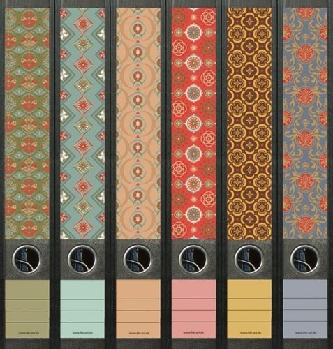 6er Set Ordnerrücken für schmale Ordner Pattern Muster Ordner Aufkleber Etiketten Deko 607 von Ordnerrücken schmal