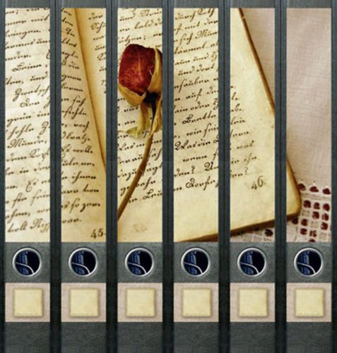 Ordnerrücken schmal 6er Set Ordner Buch mit Rose Ordner Aufkleber Etiketten Deko 601 Ordnerrücken schmal 6er Set Ordner Buch mit Rose Ordner Aufkleber Etiketten Deko 601 von Ordnerrücken schmal
