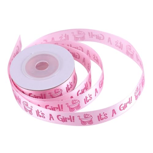 10 Yards Roll Es Ist Ein oder Ein Mädchen Taufband, Premium Polyester Exquisite Babyparty Party Band für Geschlecht Enthüllen Party Kindergartendekoration Gunst (PINK) von Oreilet