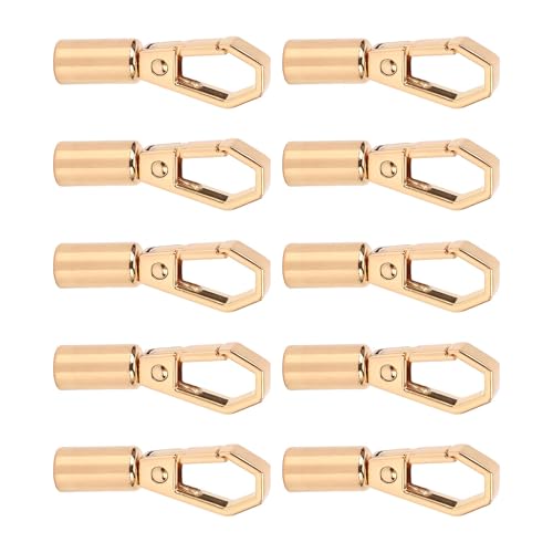 10er Set Kordel Endstopper, exquisite Seilstopper Schnappbeschläge, Großpackung mit 6 mm Glockenhaken aus Zinklegierung und 7 mm Schraube zur Schmuckherstellung (GOLD) von Oreilet