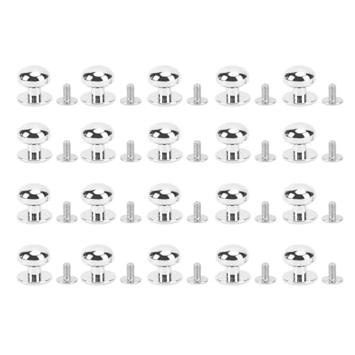 20 Sets Ball Head Bolde Nieten, 12 Mm Hohe Härte Zurück Runde Kopf Nieten mit ölversiegeltem und Poliertem Vorgang für Handwerk Rucksäcke Kleidung (SILVER) von Oreilet