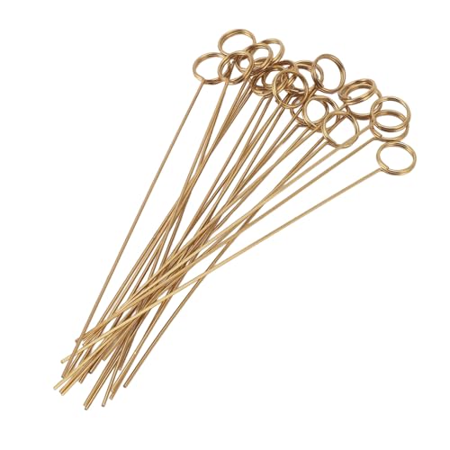 50 PCs 6in Metall Draht Blumen Platz Kartenhalter, Gold Wiederverwendbares Foto Memo Halter, Foto Clips Stick für Hochzeitsfeier Geburtstagstorte (Runden) von Oreilet