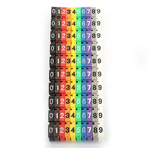 Exquisite Drahtnummer Rohrkabelmarker, Langlebiger Premium Kunststoff 0-9 Bunte Digitale Zahlen Etikettenröhre 100/150pcs Optional für die Kabelverwaltung Optional (100pcs KCM-6mm 6 Quadratmeter) von Oreilet
