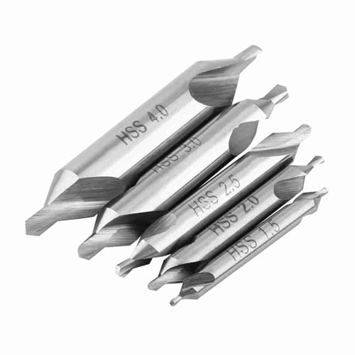 Oreilet 5pcs Center Bohrbits Set, 60 Grad Winkel 1,5/2/2,5/3/4 Mm Langlebige Hochgeschwindigkeits Stahl Mittelbohrbits Countersink Tools für Drehmetallbearbeitung Oreilet 5pcs Center Bohrbits Set, 60 Grad Winkel 1,5/2/2,5/3/4 Mm Langlebige Hochgeschwindigkeits Stahl Mittelbohrbits Countersink Tools für Drehmetallbearbeitung von Oreilet