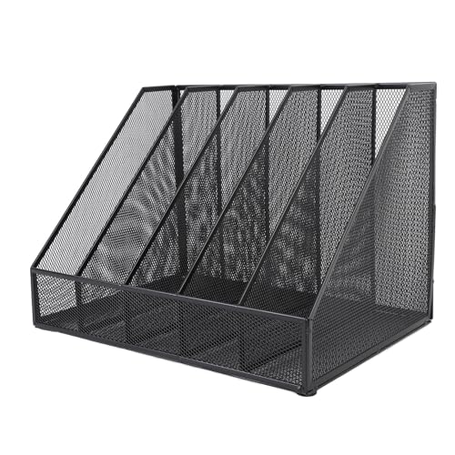 Oreilet Desktop -Datei Organizer, Metal Mesh Desk Journal/Publication Ordnerhalter mit 5 Vertikalen Fächern, Tragbarer Schreibtisch Organizer für Büro, Zuhause, Schule, Schwarz Oreilet Desktop -Datei Organizer, Metal Mesh Desk Journal/Publication Ordnerhalter mit 5 Vertikalen Fächern, Tragbarer Schreibtisch Organizer für Büro, Zuhause, Schule, Schwarz von Oreilet