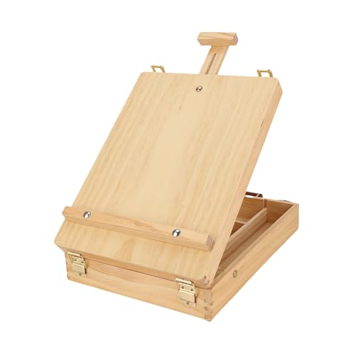 Oreilet Holz Tabletop Staffel Aufbewahrungsbox, Tisch Staffeln für das Malerei Leinwand, Hölzerne Desktop Zeichnung Skizzenbox Staffelei Aufbewahrungsfall für Anfänger der Künstler von Oreilet