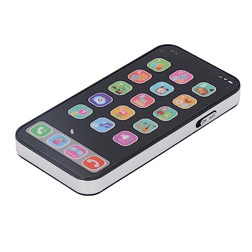 Oreilet Intelligent Smart Toy Telefon, Multifunktionsbaby Simulation Handyspielzeug mit Musiklichtfunktion für Kleinkinder Geburtstag Frühes Lernen Rollenspiele (Englisches Schwarz) von Oreilet