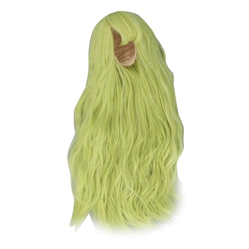 Oreilet Puppenperücke Lange Haare, Weiche Seidenpuppenhaarperücken mit Pony, Grüne Künstliche Haare für Kugelgelenkpuppen, DIY, Puppenzubehör Machen Vorräte (1/3 22-23 cm Kopfumfang) von Oreilet