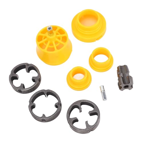 PVC -Rohr -Threader -Kit mit Verschiedenen Würfelgrößen, PVC -Gewinde -Maker -Werkzeug für Elektrische Bohrer, Rohrgewindeplattenwerkzeug, mit 3 Stempeln, 1/2 ", 3/4", 1 " von Oreilet