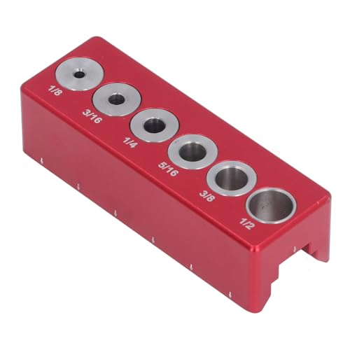 Taschenlochbohrlokator für Holzbearbeitung, 1/8in 3/16in 1/4in 5/16in 3/8in 1/2in Aluminiumlegierung Tragbarer Runder Dübelbohrer, Runder Holzdüum Jig von Oreilet