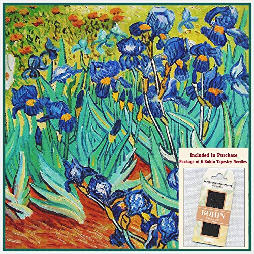 Vincent Van Gogh Kreuzstichmuster Schwertlilien im Garten mit Nadeln Vincent Van Gogh Kreuzstichmuster Schwertlilien im Garten mit Nadeln von Orenco Originals