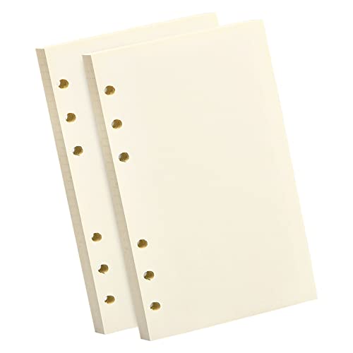2 Packungen Nachfüllpapier 160 Blätter A5 Nachfüllbare Refill Paper für 6 Ring Binder A5 Papier Blanko, 6 Löcher Nachfülleinlagen Notizpapier für Binder Notizbuch Tagbuch Malerei Ordner (Blanko) von Orenge
