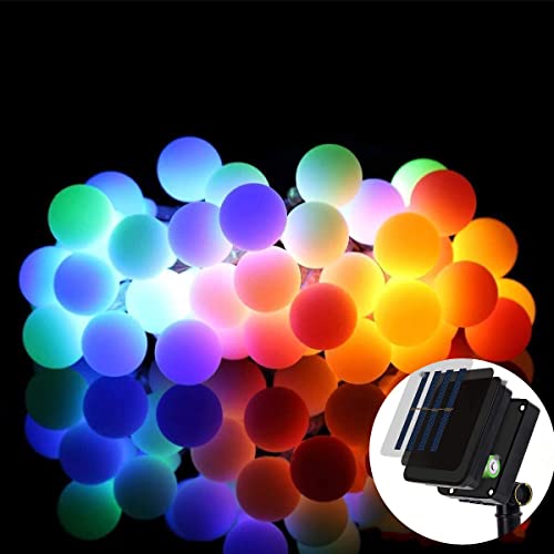 Oreunik Solar Lichterkette Aussen, Lichterkette Wasserdichte 8 Modi Lichterkette Außen/Innen,Dekorativ für Garten, Rasen, Terrasse, Sommerfest, Party, Feiertag (66LED Bunt) von Oreunik