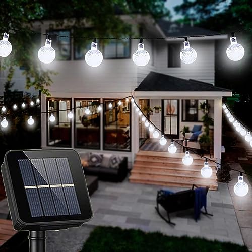 Solar Lichterkette aussen,8 Modi 30LED Solarlichterkette Außen Wetterfest,7m Gartenbeleuchtung Solar Außen Lichterkette für Terrasse, Weihnachtsbeleuchtung Außen,Weihnachtsdeko Aussen (30LED Weiß) von Oreunik