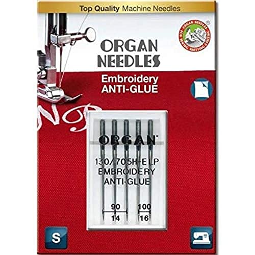Organ Needles 5117000BL Maschinennadeln, Silber, 90/100 Größe, 5 Count von Organ Needles