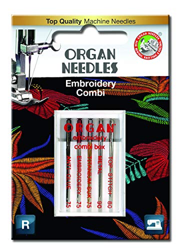 Organ Needles 5118000BL Nadeln Blisterpackung, Gold/Silber/Schwarz, Ein Größe, 5 Count Organ Needles 5118000BL Nadeln Blisterpackung, Gold/Silber/Schwarz, Ein Größe, 5 Count von ORGAN NEEDLES
