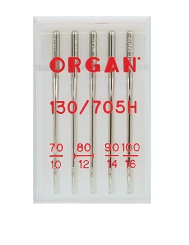 Organ Needles 5121000 Maschinennadeln, Silber, 70/100 Größe, 5 Count von Organ Needles