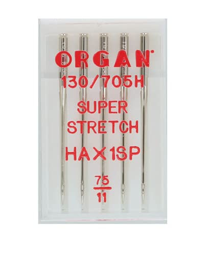 Organ Needles 5435075 Maschinennadeln, Silber, 75/11 Größe, 5 Count von Organ Needles