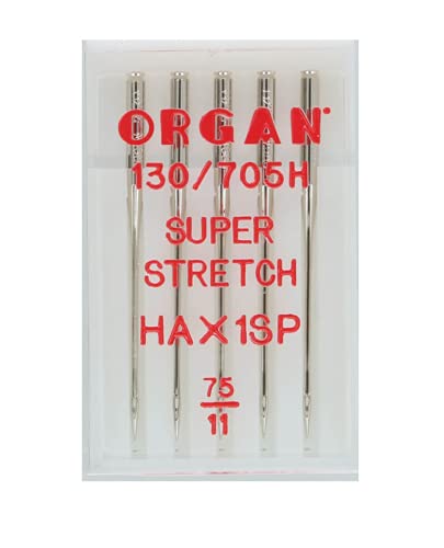 Organ Needles 5435075 Maschinennadeln, Silber, 75/11 Größe, 5 Count Organ Needles 5435075 Maschinennadeln, Silber, 75/11 Größe, 5 Count von ORGAN NEEDLES