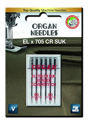 Organ Needles 5487000BL Nadeln Blisterpackung, Silber, 80/90 Größe, 6 Count von Organ Needles