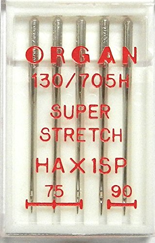 Organ 5 Nähmaschinen Nadeln Sortiment HA x 1 SP St. 75 + 90 Super Stretch (für System 130/705H) Haushaltsnähmaschinen von Organ