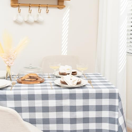 Baumwoll-Tischdecken mit Gingham-Büffelkaro, Grau, 177,8 x 132,1 cm Baumwoll-Tischdecken mit Gingham-Büffelkaro, Grau, 177,8 x 132,1 cm von Organic Cotton Mart